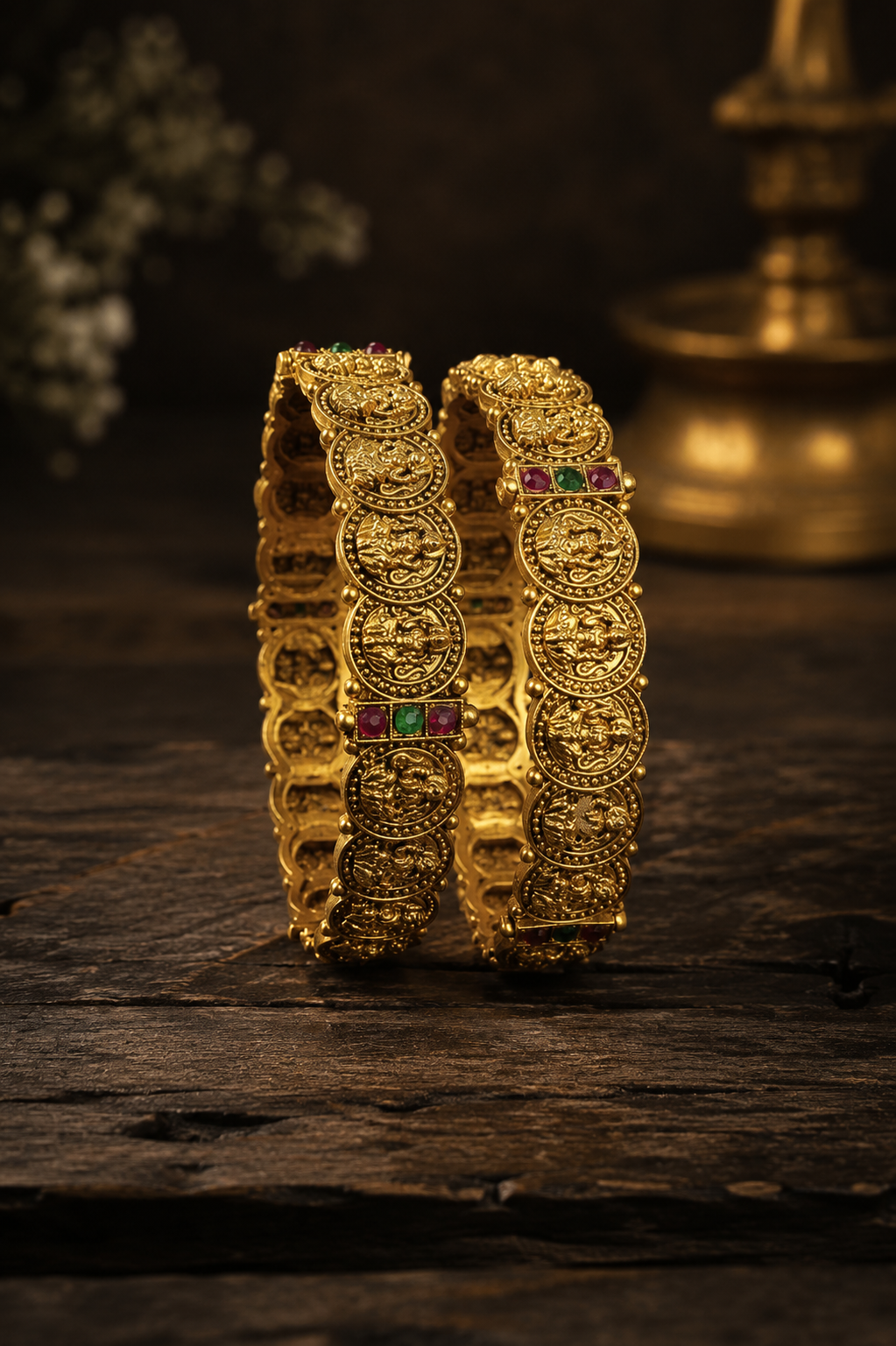 Royal Temple Coin Bangle Pair