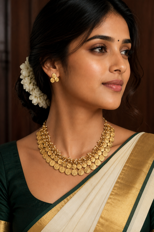 Goddess Coin Multi-Strand Choker Set