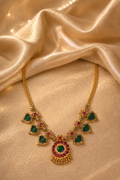 Palakka Mango AD Stone Short Necklace