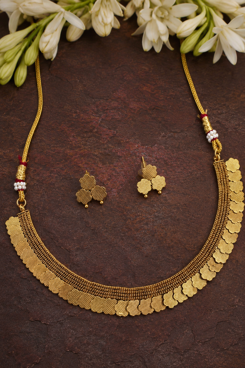 Antique Coin Collar Necklace with Earrings – Lakshmi coin imitation jewellery by Visvarupa Jewellery