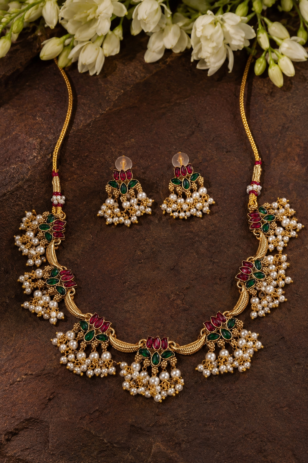Lotus Pearl Necklace