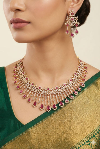 Victorian AD Pink Drop Necklace