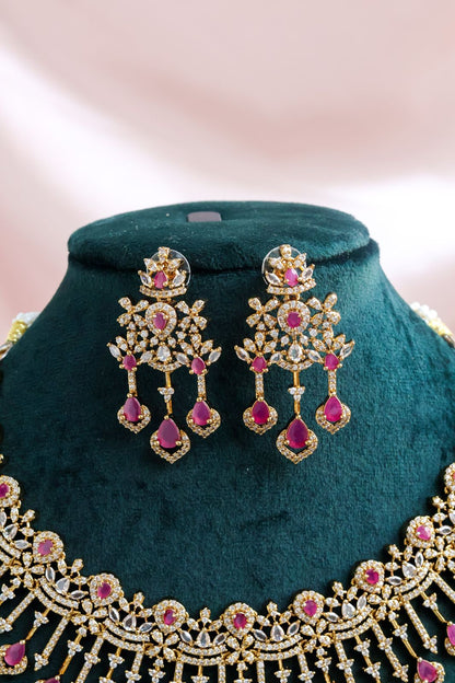 Victorian AD Pink Drop Necklace