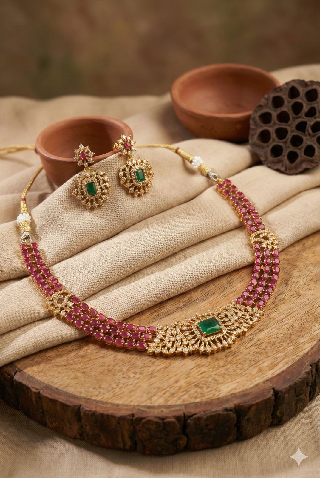 Emerald Kundan Choker Set