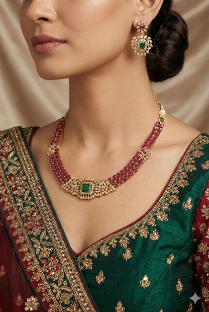 Emerald Kundan Choker Set