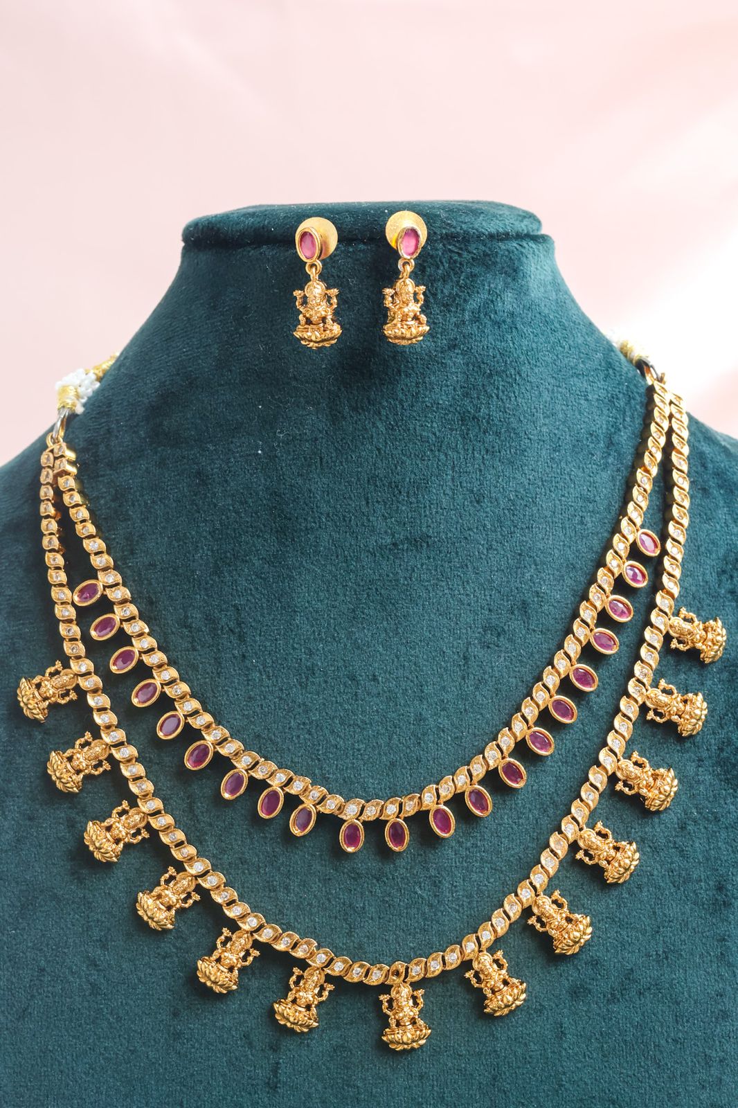 Lakshmi Ruby Double Layer Necklace