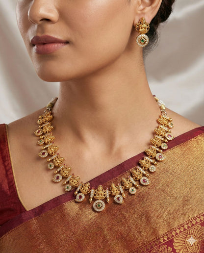 Navaratna Temple Necklace short