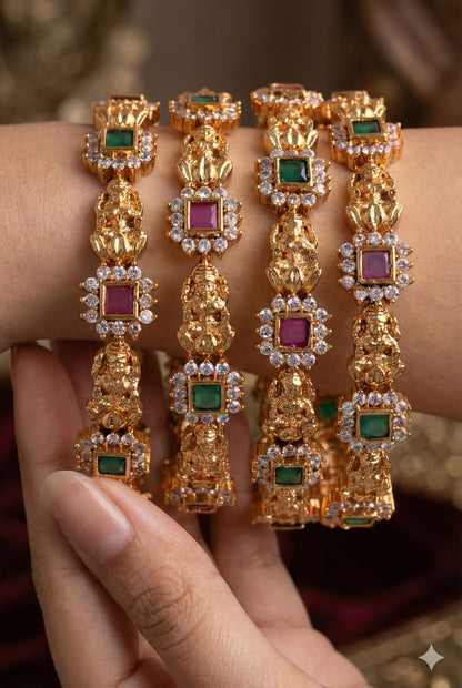 Lakshmi Ruby Green Bangles (Price of a Pair)