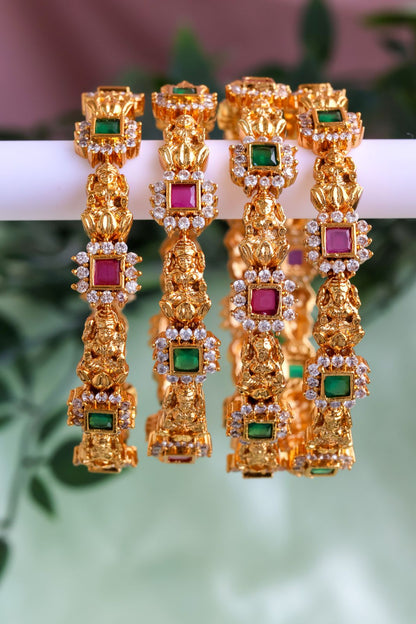 Lakshmi Ruby Green Bangles (Price of a Pair)
