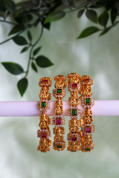 Lakshmi Ruby Green Bangles (Price of a Pair)