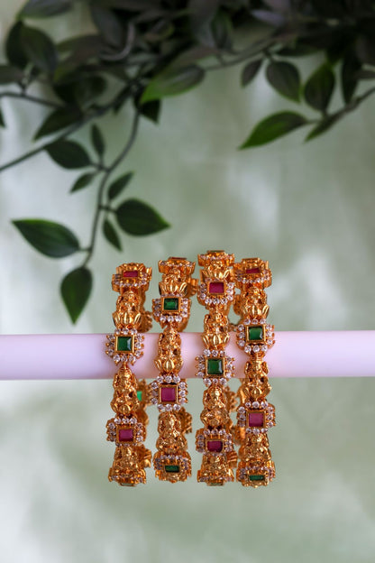 Lakshmi Ruby Green Bangles (Price of a Pair)