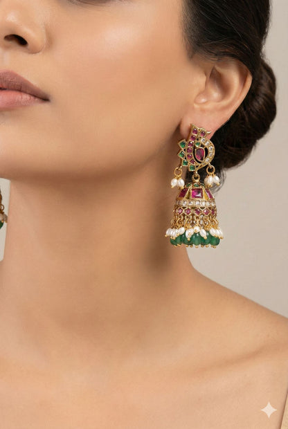Kemp Jadau Kundan Jhumkas