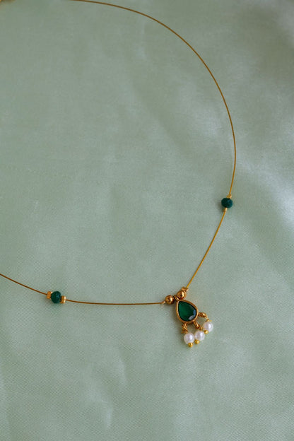 Invisible kemp ruby/emerald chain