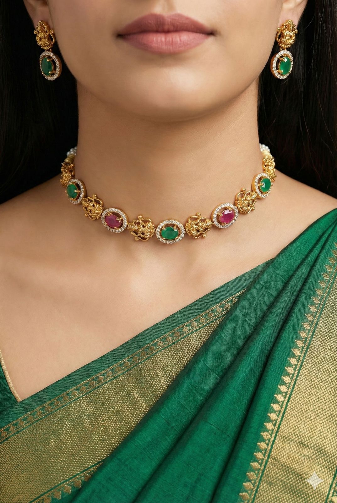 Lakshmi ratna nakshi temple necklace