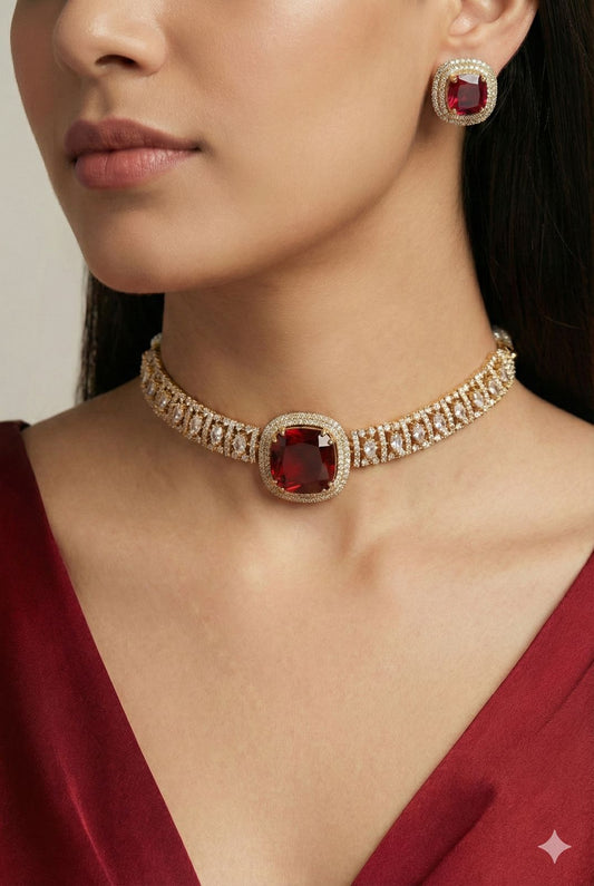 Victorian AD red choker