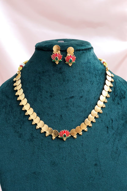Trending Lotus Design Coin Choker