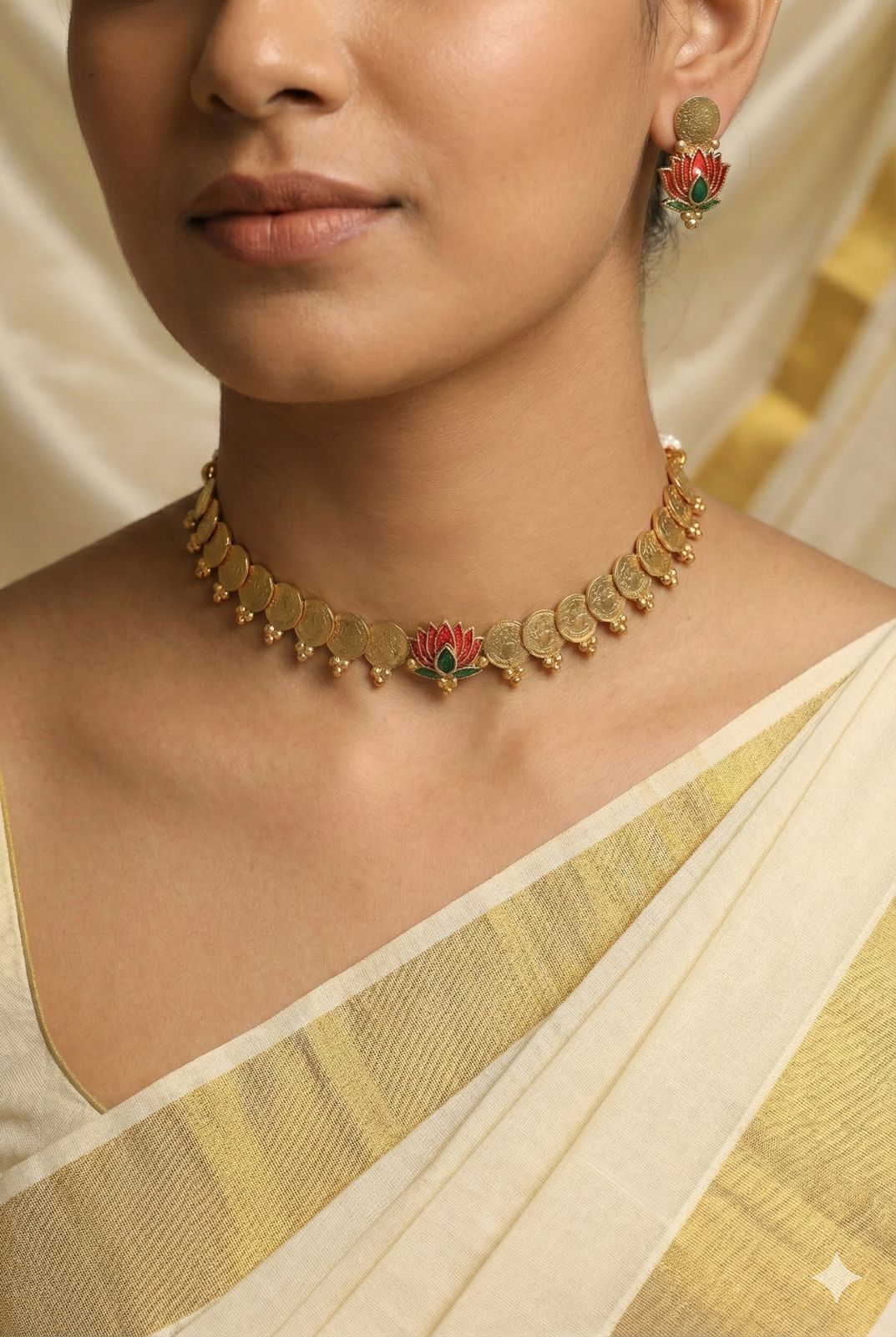 Trending Lotus Design Coin Choker