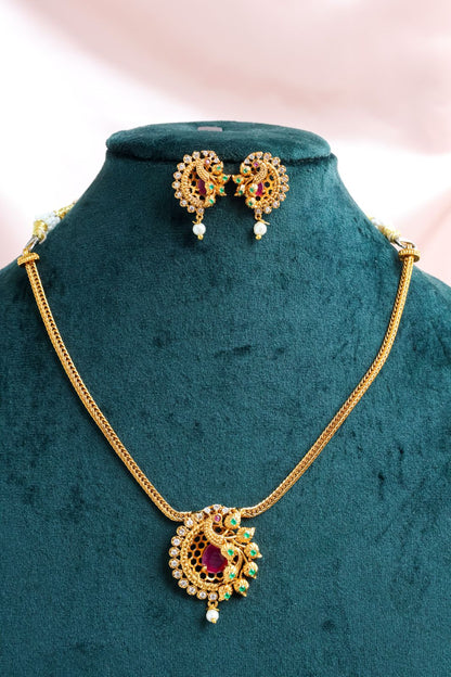 Peacock Gold-Tone pendant