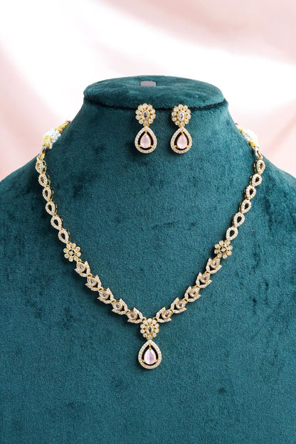 Victorian AD Pink drop Necklace