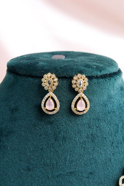 Victorian AD Pink drop Necklace