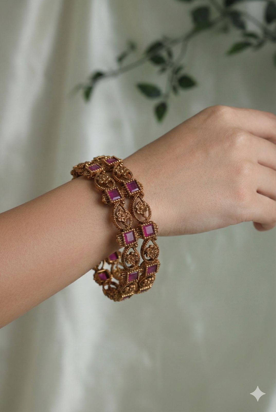 Heritage Bloom Bangles(2 bangles)