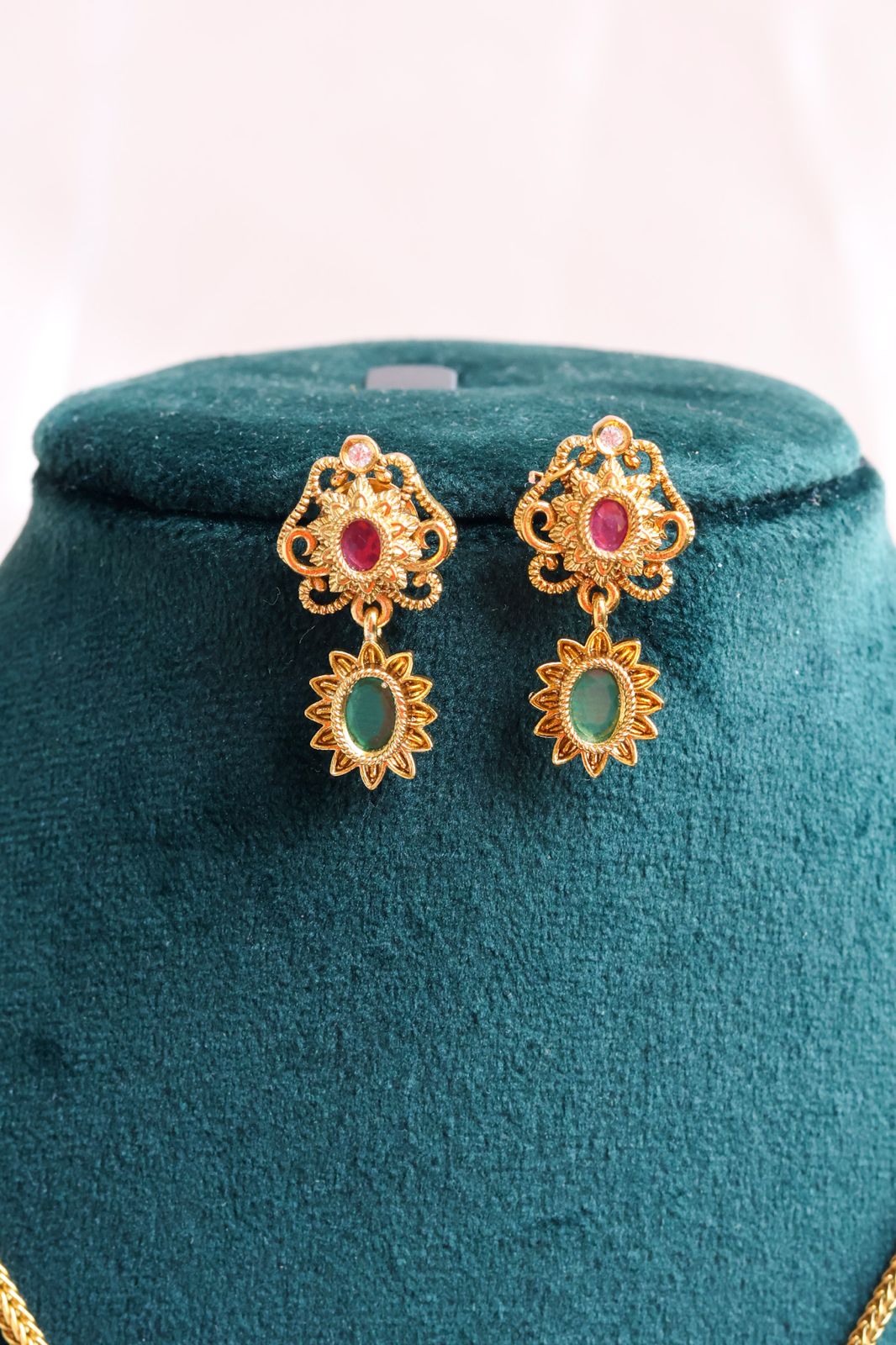 Antique floral temple necklace