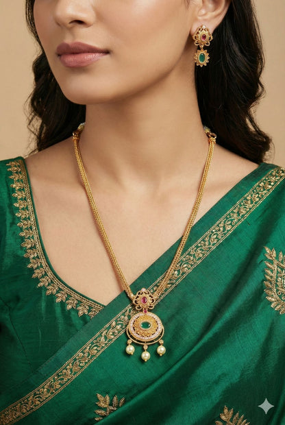 Antique floral temple necklace