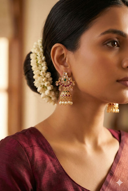 Crescent Kemp Pearl Jhumka