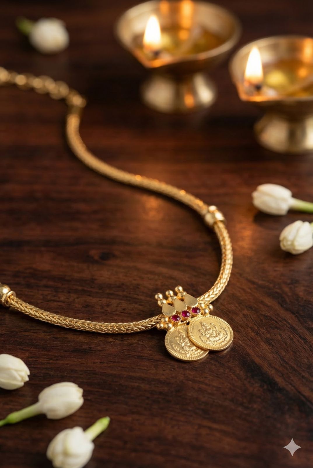 Traditional Dwi-Kasu Everyday Chain-1 Gram Gold Micro Polish