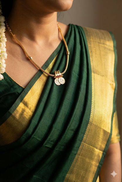 Traditional Dwi-Kasu Everyday Chain-1 Gram Gold Micro Polish