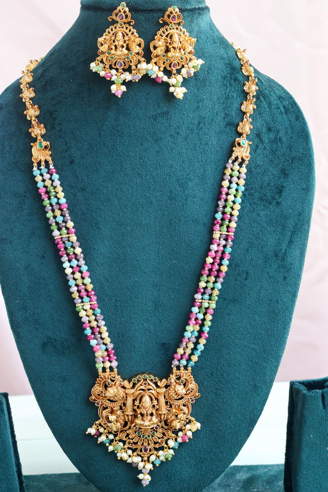 Imperial Lakshmi Multistone long neckpiece set