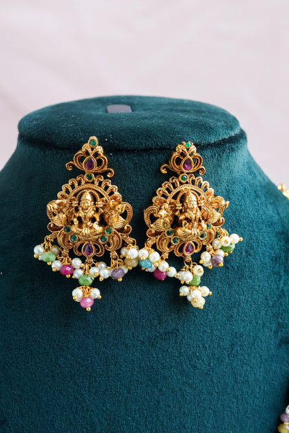 Imperial Lakshmi Multistone long neckpiece set