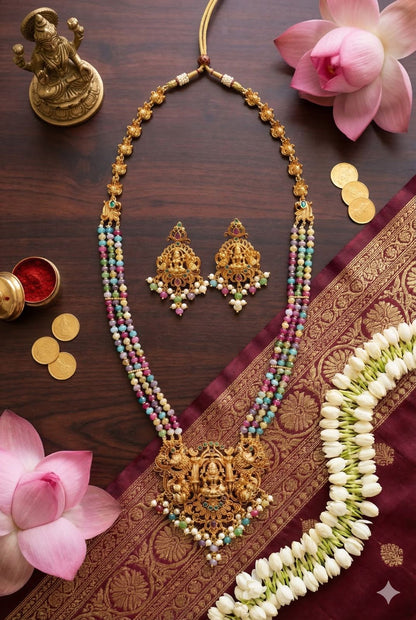 Imperial Lakshmi Multistone long neckpiece set
