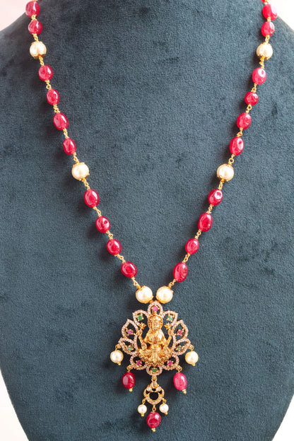 Lakshmi Prosperity removable Pendant Pearl necklace