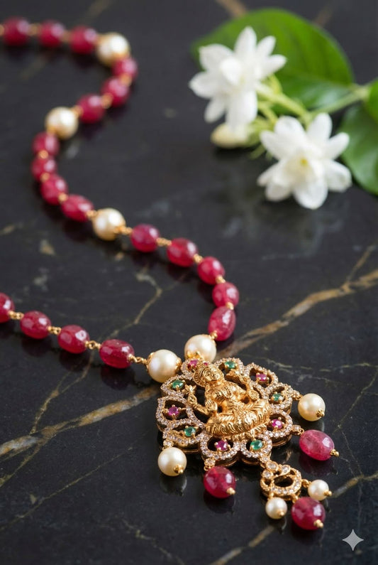 Lakshmi Prosperity removable Pendant Pearl necklace