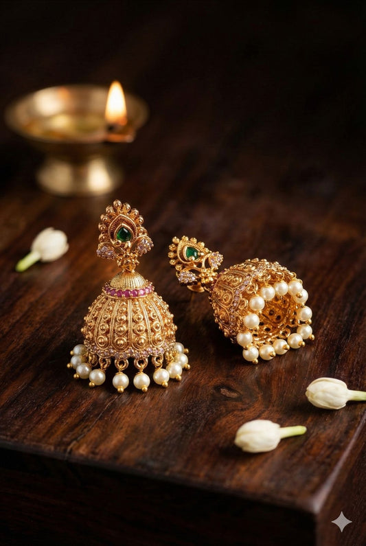 Traditional Gold Jhumki