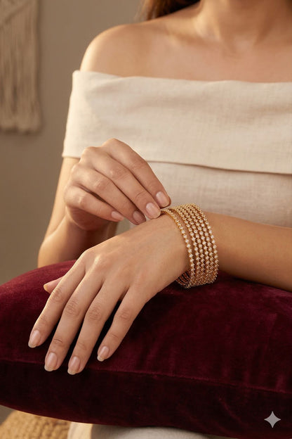 Golden Starbust bangles (set of 4)