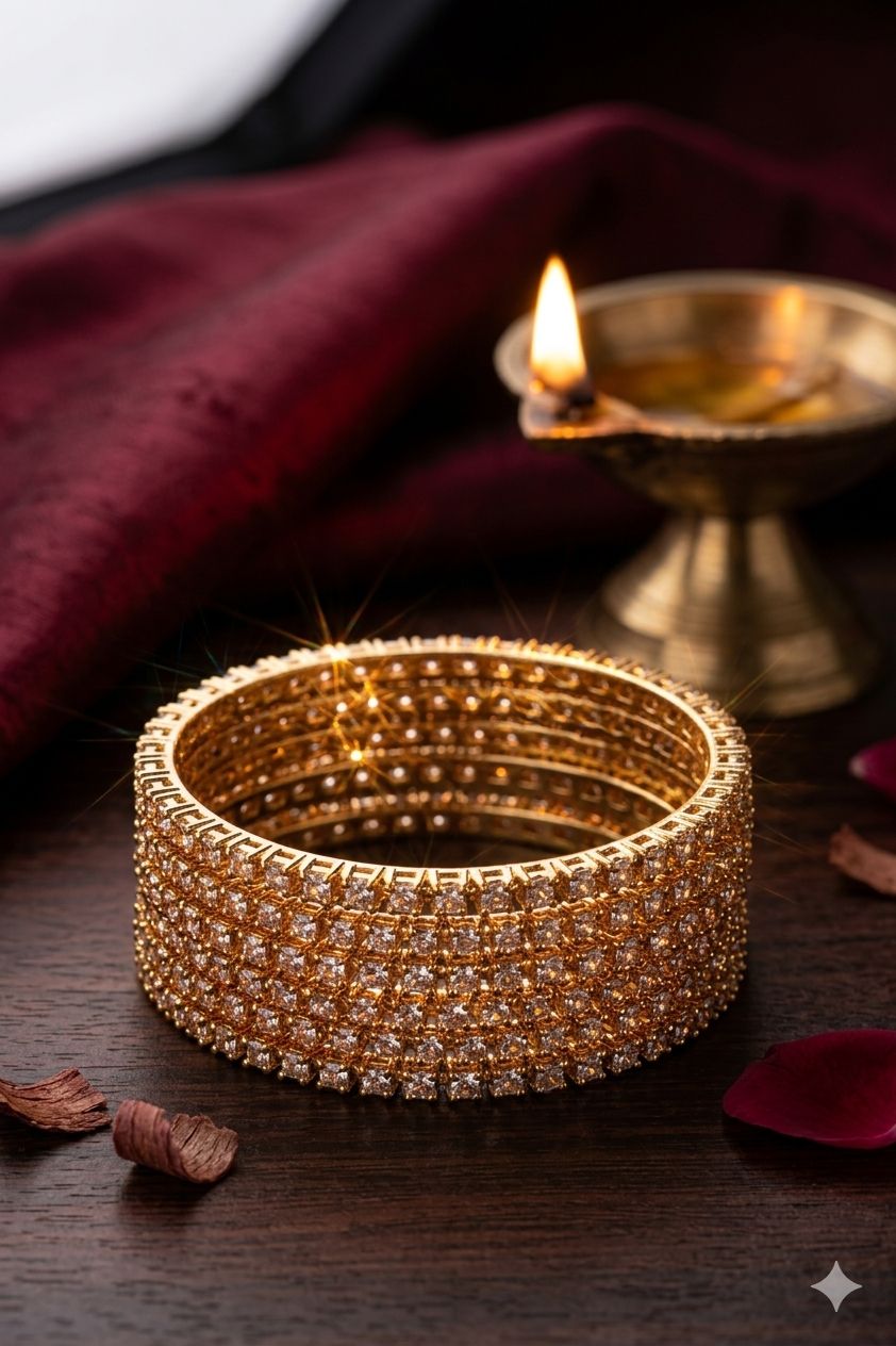 Golden Starbust bangles (set of 4)