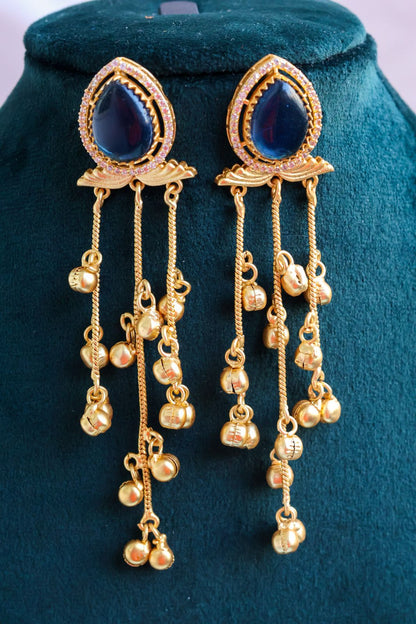 Kashmiri Blue stone Dangler Earrings