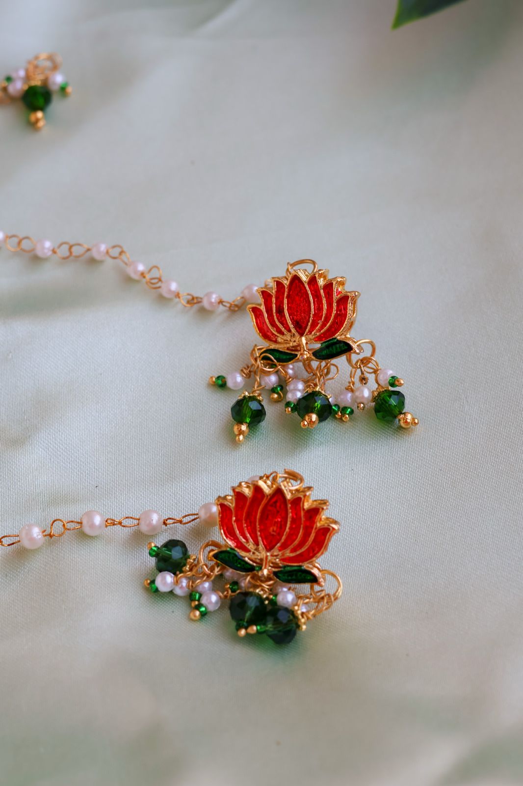 Lotus Pearl Kashmiri Style Earring