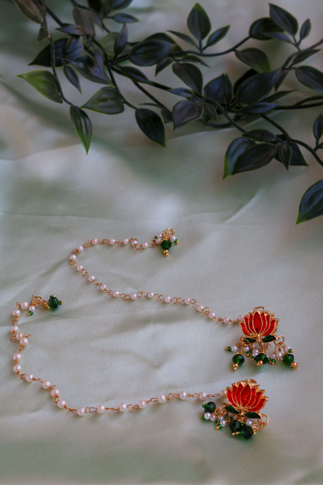 Lotus Pearl Kashmiri Style Earring