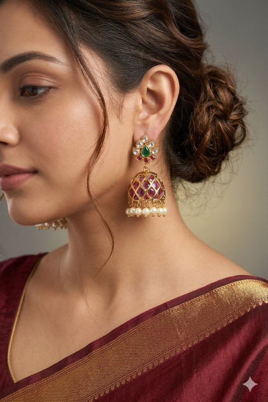 Ratna Lotus Kemp Jhumka