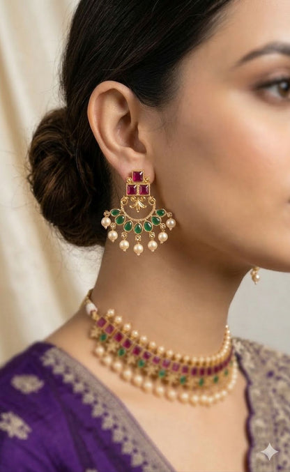 Rajmata Grand Kemp Pearl Choker Set