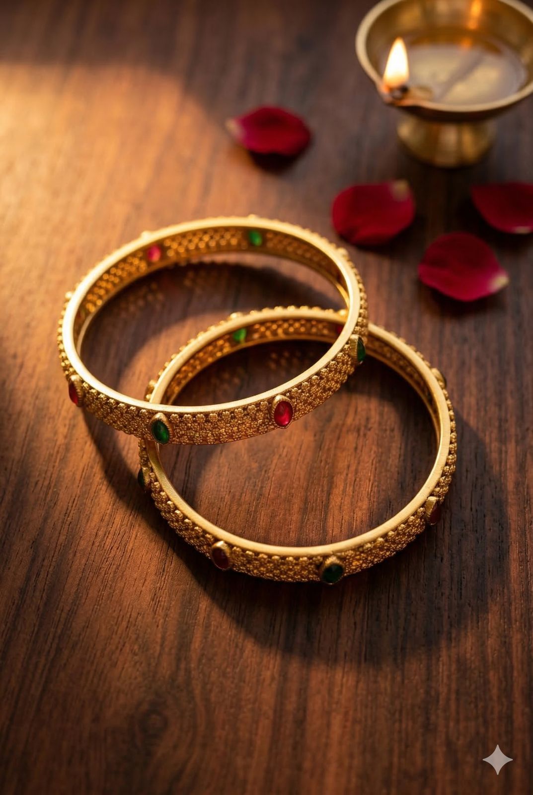 Navratna Matt finish bangle(set of 4)