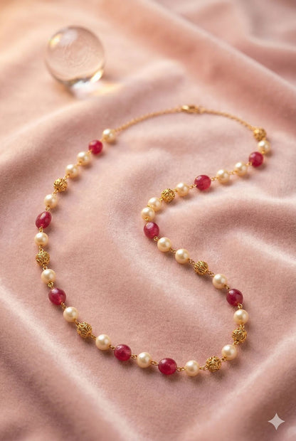 Minimalist Royal Pearl & Bead Chain