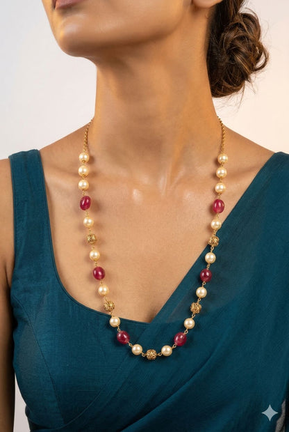 Minimalist Royal Pearl & Bead Chain