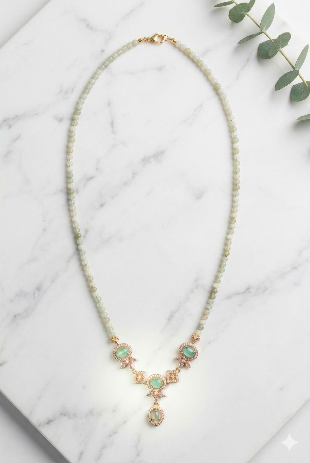 Serene Jade-Green pendant necklace