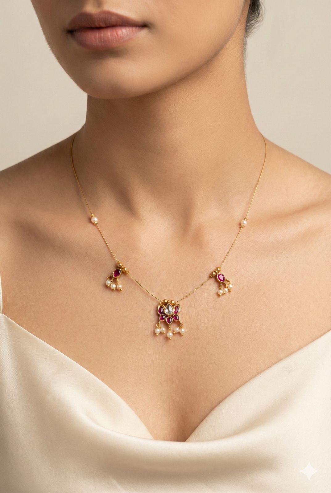 Invisible Kemp Ruby Lotus Chain