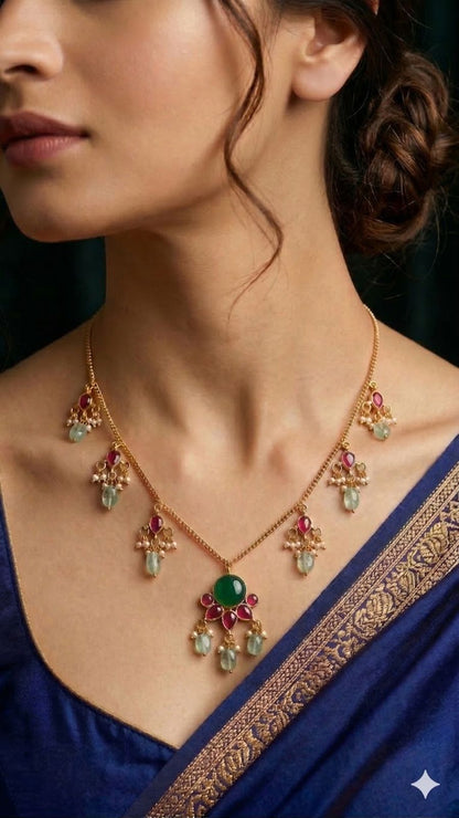 Jadau Kundan Lotus Chain