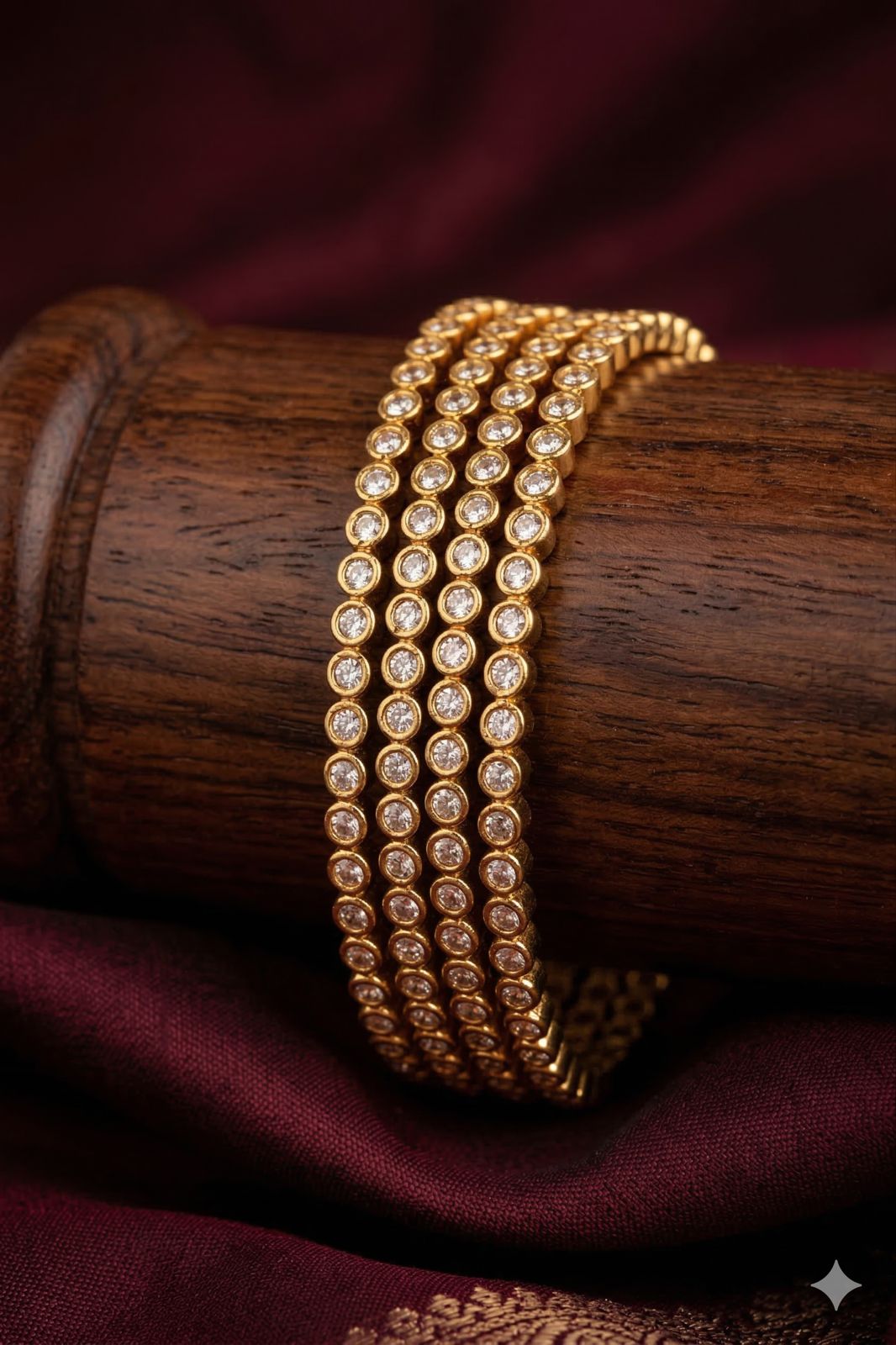 Visvarupa white line bangles(set of 4)